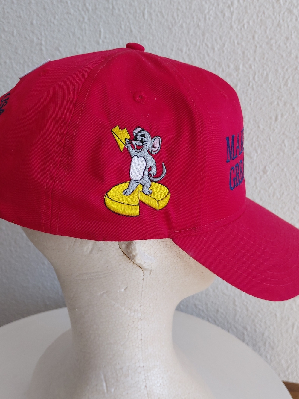NWOT Otto Red Embroidered Make Pizza Great Again Cup One Size Cap Baseball Hat